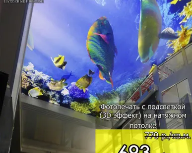 фото Фотопечать с подсветкой (3D эффект) на натяжных потолках