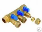 Фото №0 Коллектор для воды 3/4" с 3-мя кранами "ТIМ" с концевиком D.16