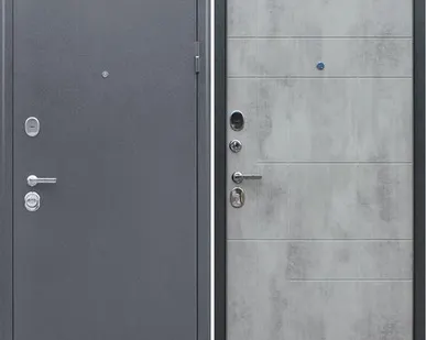 фото Входная дверь Спартак Б букле графит-бетон светлый АСД