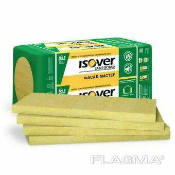 Фото №0 Фасаднадная вата (каменная) Isover Фасад Мастер 110 кг/м3 /100 мм/1,8 м2/уп