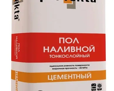 фото Пол наливной тонкослойный (1-15мм) PERFEKTA "Цементный", 25кг