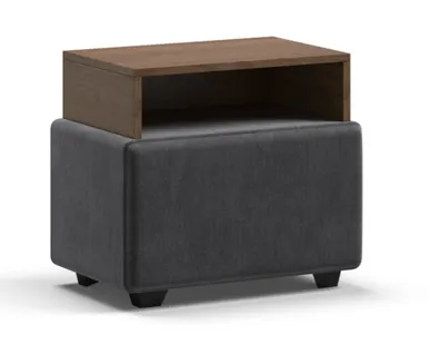 фото Тумба BOSS велюр MONOLIT Серый, Орех Селект