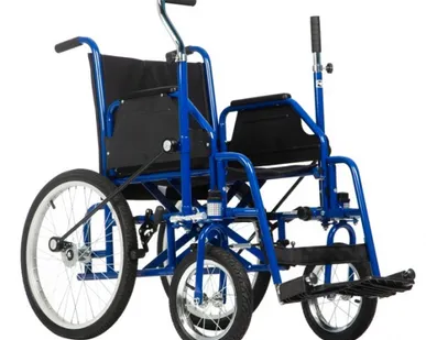 фото Кресло - коляска BASE 145 PP ОРТОНИКА (с рычажным приводом) (18", 46 см, 72 см, 26 кг)