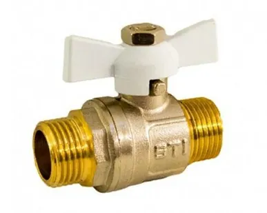 фото Кран шаровой 3/4 дюйма, рукоятка бабочка, резьба наружная