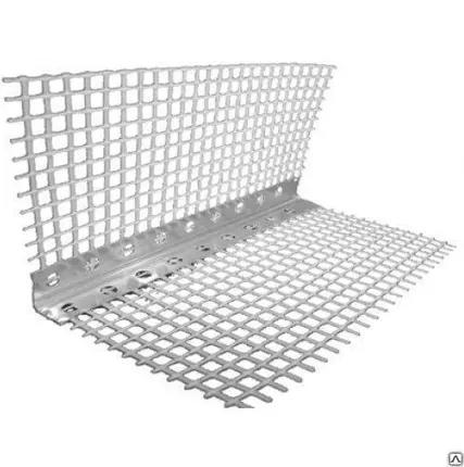 Фото №0 Угол перфорированный алюминиевый с сеткой 70х70мм для фасадных работ (3м)