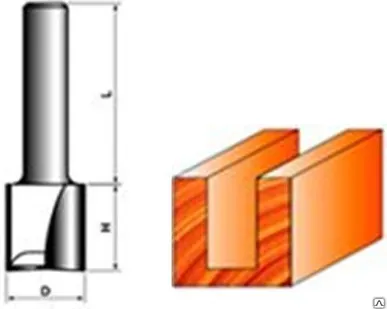 фото Фреза пазовая прямая с торцевым ножом 1007-12-18-30-100 12мм