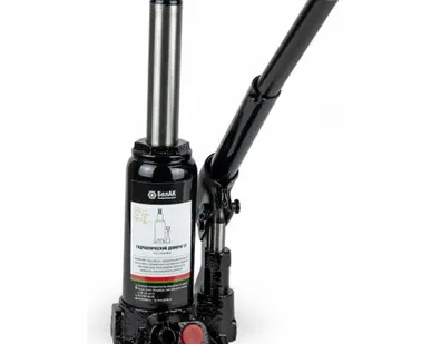 фото Домкрат бутылочный гидравлический 3т в коробке (158-308 мм) TUV.2 клапана БелАК БАК.00027