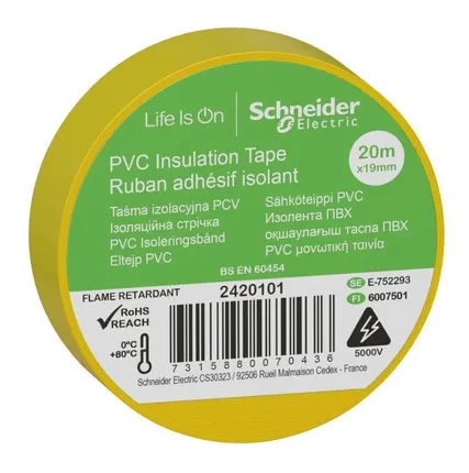 Фото №0 Изолента ПВХ 19мм (рул.20м) желт. SchE 2420101