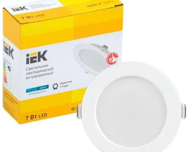фото Светильник светодиодный ДВО 1611 7Вт 4000К IP20 круг бел. ИЭК LDVO0-1611-07-4000-K01