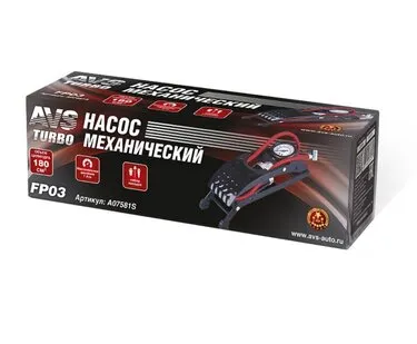фото Насос ножной "AVS" (с манометром, 1 цилиндр, FP03)