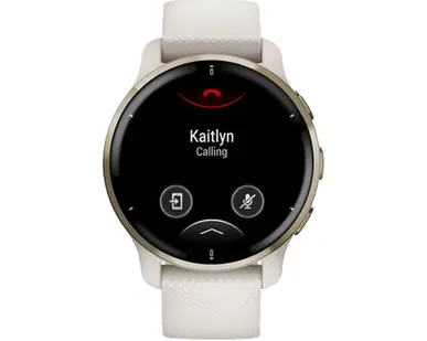 фото Часы Garmin Venu 2 Plus цвета слоновой кости с безелем цвета кремовое золото и силиконовым ремешком