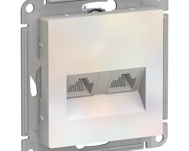 фото Механизм розетки компьютерной 2-м AtlasDesign RJ45 + RJ45 кат.5e жемчуг SchE ATN000485