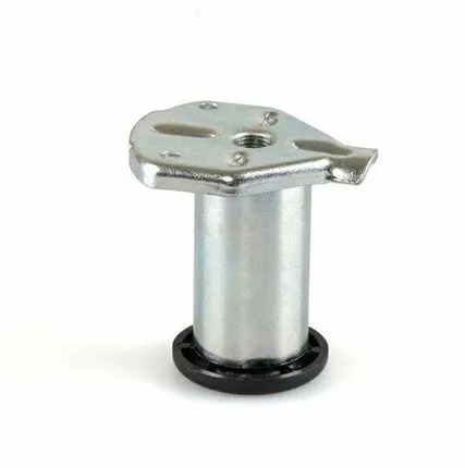 Фото №0 Ножка накладная регулируемая для шкафа H=60мм, пластиковым подпятником, сталь, замак