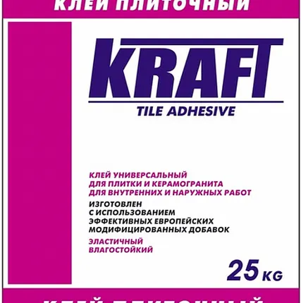 Фото №0 Клей плиточный, универсальный, KRAFT, 25кг KRAFT