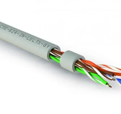 Фото №0 Кабель витая пара U/UTP кат.5e 4х2х24AWG solid нг(А)-LSLTх UUTP4-C5E-S24-IN-LSLTх-GY-305 сер. (уп.305м) Hyperline 426001