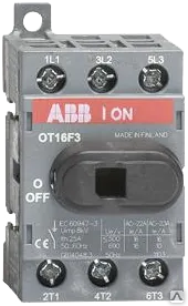 фото ABB Рубильник 3-пол. 16А OT16F3 с резерв. ручкой (1SCA104811R1001) /уп.1шт/