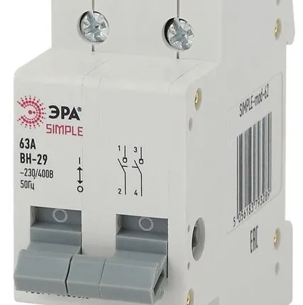 Фото №0 Выключатель нагрузки 2п 40А ВН-29 SIMPLE-mod-61 ЭРА Б0039251