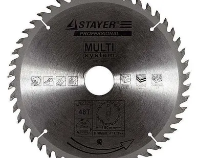 фото Диск STAYER "FAST CUT" пильный по дереву, 200мм х 32-30-20-16мм х 24Т