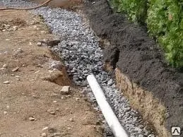 фото Монтаж дренажной системы (труба перфокор)