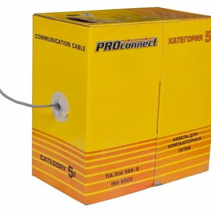 Фото №1 Кабель UTP 4х2х24AWG кат.5е омедн. бухта (м) PROCONNECT 01-0043-3