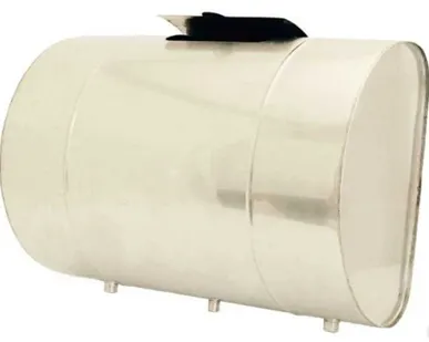фото Бак для теплообменника, 80 л, 0.8 мм, горизонтальный, нержавейка (штуцер 3/4")