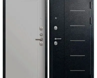 фото Дверь входная V-03 (Центурион) металл/МДФ, Черный муар/Кашемир сильвер 2050х860мм, ПРАВАЯ (2025)