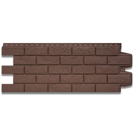 Фото №0 Фасадная панель Grand Line Состаренный кирпич Коричневый 1109*418 (раб.размер 990*386 мм)