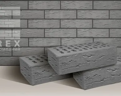 фото TEREX (Товарково) Кирпич лицевой керамический TEREX 1НФ Серый Рустик 250x120x65