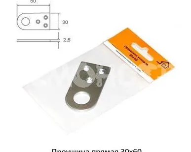 фото Проушина прямая 30*60мм б/п (10/100) ТОНАР