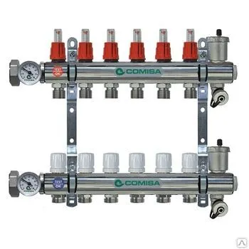 Фото №0 Коллекторная группа 1" - 5вых.(с расходомерами) евроконус 3/4" Comisa Comis