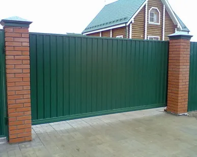 фото Ворота откатные из профлиста, 2000х4000 мм