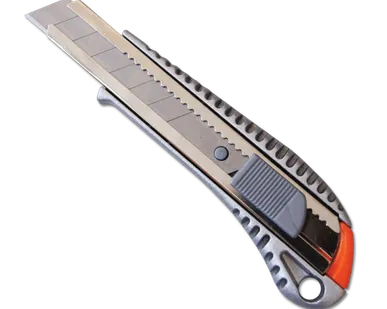 фото Нож с выдвижным трапециевидным лезвием, металлический корпус SANTOOL