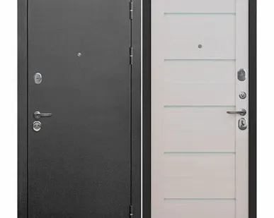 фото Дверь входная Гарда 9см (Ferroni) металл/царга, Антик серебро/Лиственница бежевая 2050х860мм, ПРАВАЯ