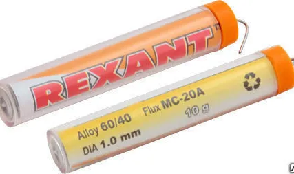 Фото №0 Припой с канифолью Rexant 10гр диаметр 1 мм