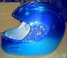 фото Шлем мотоциклиста хром