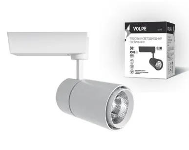 фото Светильник трековый ULB-Q252 50W/NW/B WHITE Светильник светодиодный трековый. 50 Вт. 4300Лм. Белый свет (4200К). Корпус белый. 11,5*22см. ТМ Volpe.