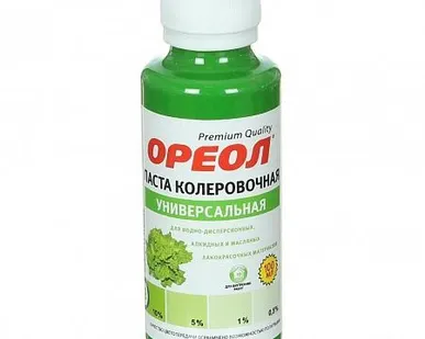фото Колеровочная паста ОРЕОЛ универсальная, салатный