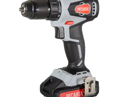 фото дрель-шуруповерт РЕСАНТА ДА-20-2ЛК-Б 20В Li-lon 2,0Ач 2 аккумулятора