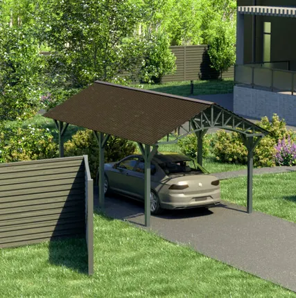 Фото №0 Двускатный навес №22 из поликарбоната 3,5х6,3 м