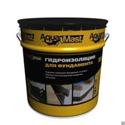 Фото №0 Мастика битумная AquaMast 18 кг для фундамента