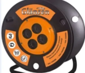 фото Удлинитель силовой на катушке GLANZEN 4 гн. ПВС 2х0,75 EB-50-001