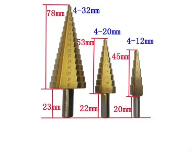 фото Сверло ступенчатое коническое елочка 3 шт