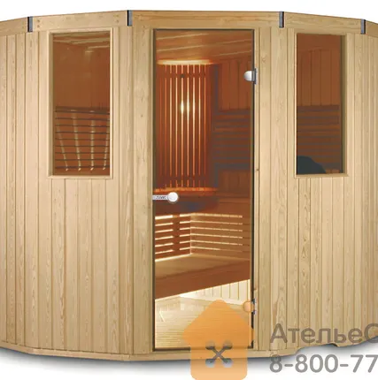Фото №0 Сауна Harvia Variant S2522M (7-ми угольная 2380х2195 мм, без печи, интерьер Formula из ели)