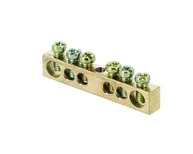 фото Шина PEN "ноль-земля" 6х9 6 отвер. латунь крепеж по центру PROxima EKF sn0-63-06