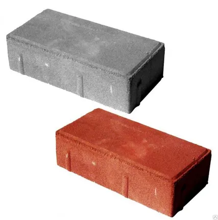 Фото №0 Прессованная тротуарная плитка "Кирпичик" 20x10 h=5 (от 1000 кв.м.-420 руб)