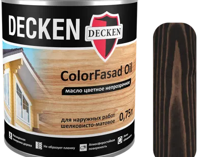 фото Масло цветное непрозрачное Decken ColorFasad Oil тёмно-коричневый 0,75 л