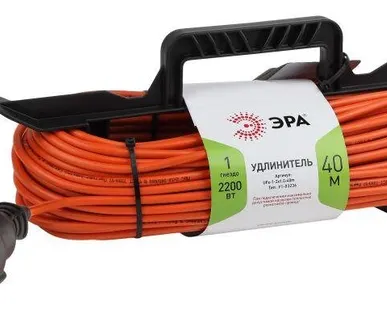 фото Удлинитель силовой UFx-1-2x1.0-40m-IP44 на рамке б/з 1 гнездо 40м ПВС 2х1 Эра Б0046824