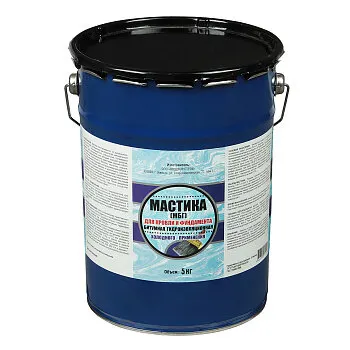 Фото №0 Мастика битумная кровельная 5 кг ХозДвор, гидроизоляционная