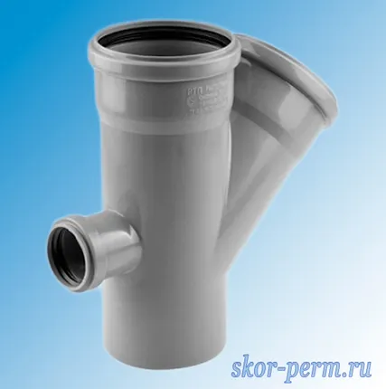 Фото №1 Крестовина полипропиленовая ПП 110х110/45°х50/87°, канализационная внутренняя