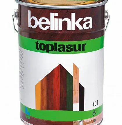 Фото №0 Лазурь для дерева Belinka Toplasur №72 Санториново-синий 10 л